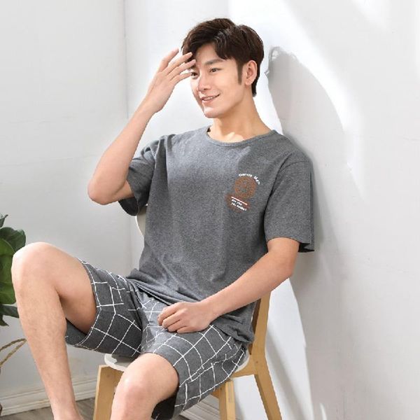 men's sleepwear 2021 summer cotton pajama sets for men short sleeve suit male pyjama outwear homewear pijama hombre lounge clothes, Black;brown
men's sleepwear 2021 summer cotton pajama sets for men short sleeve suit male pyjama outwear homewear pijama hombre lounge clothes, Black;brown