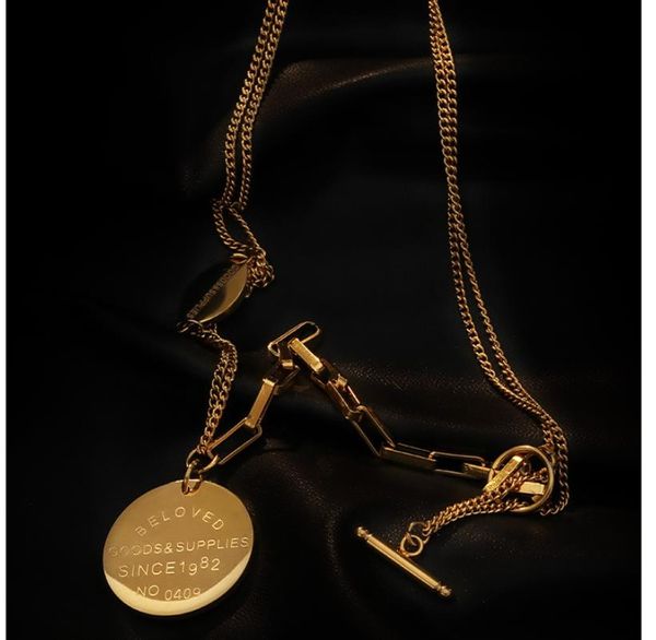 fadeless sweater chain light luxury double t button round brand necklace 316l female ins fashionable temperament clavicle chain, Silver
fadeless sweater chain light luxury double t button round brand necklace 316l female ins fashionable temperament clavicle chain, Silver