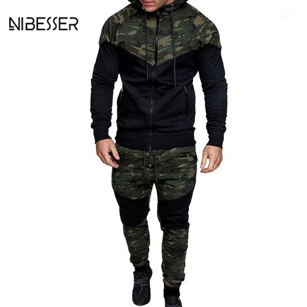 nibesser men tracksuit 2 piece set camouflage men jacket suit patchwork hiphop suit tracksuits long sleeve zipper hooded jacket1, Black;brown
nibesser men tracksuit 2 piece set camouflage men jacket suit patchwork hiphop suit tracksuits long sleeve zipper hooded jacket1, Black;brown