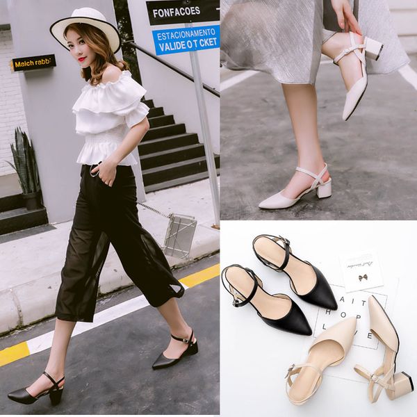 2021 new european and style pointed to summer the word is thick women in middle heels women's sandals gh1r, Black
2021 new european and style pointed to summer the word is thick women in middle heels women's sandals gh1r, Black