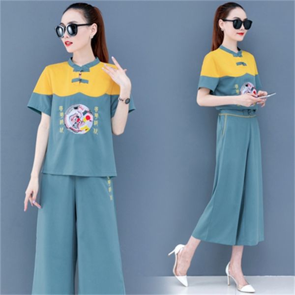 chinese style superior and embroidered pants of women femme pieces define women's clothes wc4m, White