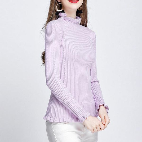 2020 autumn turtleneck ruffles sweater and pullovers knitted candy color women pullover pull femme1, White;black
2020 autumn turtleneck ruffles sweater and pullovers knitted candy color women pullover pull femme1, White;black