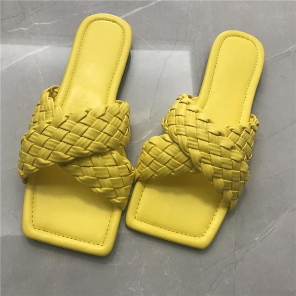 slippers 2021 square toe flats slipper brand design weave slides open summer ladies beach shoes outside lazy yellow purple sandal, Black
slippers 2021 square toe flats slipper brand design weave slides open summer ladies beach shoes outside lazy yellow purple sandal, Black