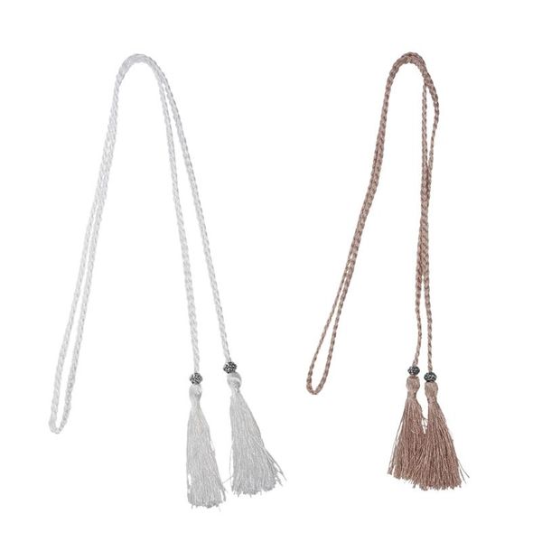woven tassel belt knot decorated waist chain waist rope white & apricot 2pcs, Black;brown
woven tassel belt knot decorated waist chain waist rope white & apricot 2pcs, Black;brown