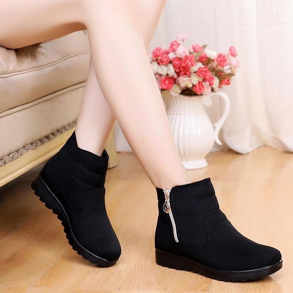 women's winter boots fashion warm plush soft bottom ankle boots for women non-slip zipper female big size1, Black
women's winter boots fashion warm plush soft bottom ankle boots for women non-slip zipper female big size1, Black