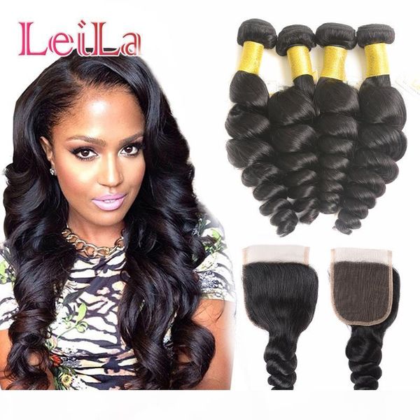 brazilian virgin hair loose wave 4 bundles with lace closure human hair natural color middle three part lace closure 5 pieces lot, Black;brown
brazilian virgin hair loose wave 4 bundles with lace closure human hair natural color middle three part lace closure 5 pieces lot, Black;brown