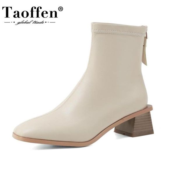taoffen size 32-43 women new ankle boots fashion zipper winter shoes woman warm short boots office thick heel daily footwear, Black
taoffen size 32-43 women new ankle boots fashion zipper winter shoes woman warm short boots office thick heel daily footwear, Black