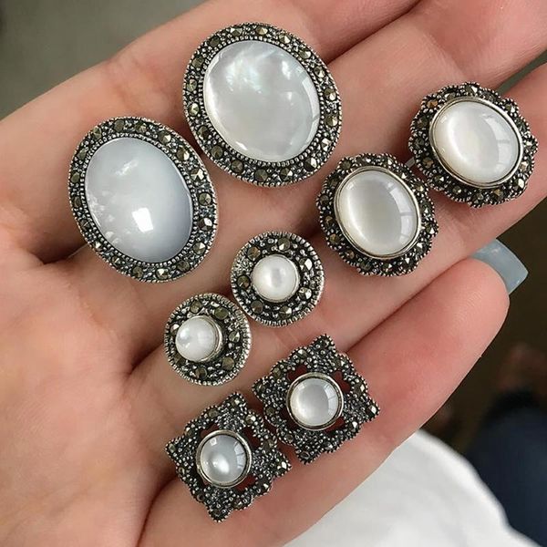 8 pcs/set bohemian retro gem hollow round opal geometric silver color earrings set simple fashion wedding earrings jewelry gifts, Golden;silver
8 pcs/set bohemian retro gem hollow round opal geometric silver color earrings set simple fashion wedding earrings jewelry gifts, Golden;silver
