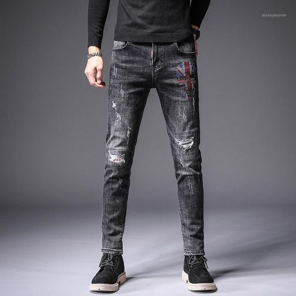 men's jeans denim embroidery drill ripped men tide brand 2021 spring casual pants slim feet trend korean version black jeans1, Blue
men's jeans denim embroidery drill ripped men tide brand 2021 spring casual pants slim feet trend korean version black jeans1, Blue