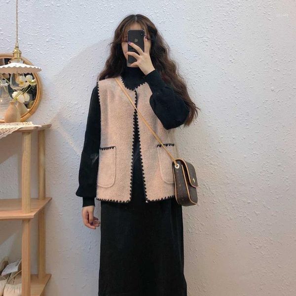 fall winter new fashion 2019 womens cashmere vests open stitch pockets solid color patchwork casual hair outerwear1, Black;white
fall winter new fashion 2019 womens cashmere vests open stitch pockets solid color patchwork casual hair outerwear1, Black;white