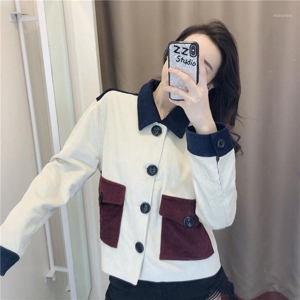 thickened corduroy jacket women's new autumn winter 2020 korean version shows thin temperament, foreign style french jacket1, White;black
thickened corduroy jacket women's new autumn winter 2020 korean version shows thin temperament, foreign style french jacket1, White;black