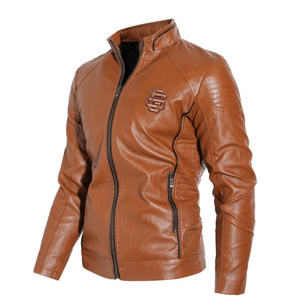 2021 the new male embroidered outwear mark clothing leather jacket winter fashion motorcycle z01h, Black
2021 the new male embroidered outwear mark clothing leather jacket winter fashion motorcycle z01h, Black
