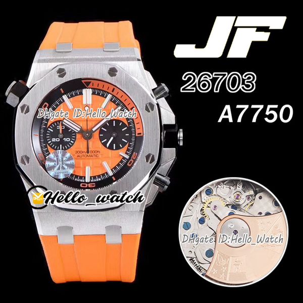 jf new 42mm 26703 eta 7750 automatic chronogrpah mens watch orange texture dial steel case orange rubber strap sport watches hello_watch, Slivery;brown
jf new 42mm 26703 eta 7750 automatic chronogrpah mens watch orange texture dial steel case orange rubber strap sport watches hello_watch, Slivery;brown