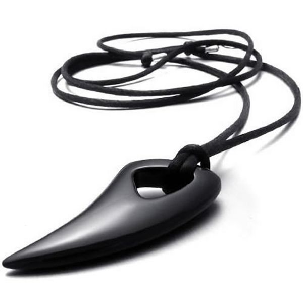 stainless steel wolf teeth alpha men's black spear pendant adjustable chain necklace, Silver
stainless steel wolf teeth alpha men's black spear pendant adjustable chain necklace, Silver