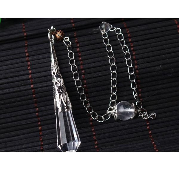 new natural white crystal pendulums for dowsing reiki chakra healing crystals charms necklace filigree qyliqh, Black
new natural white crystal pendulums for dowsing reiki chakra healing crystals charms necklace filigree qyliqh, Black