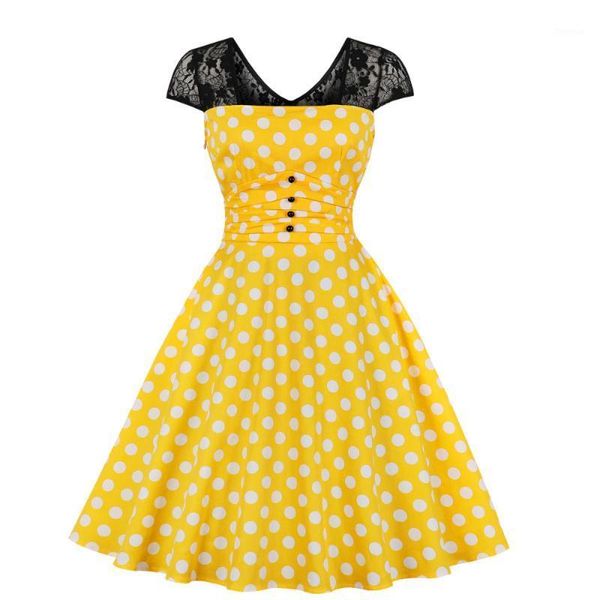 style v neck lace patchwork women retro dress fashion polka dot zip button vintage dress vestidos 60s robe1, Black;gray
style v neck lace patchwork women retro dress fashion polka dot zip button vintage dress vestidos 60s robe1, Black;gray