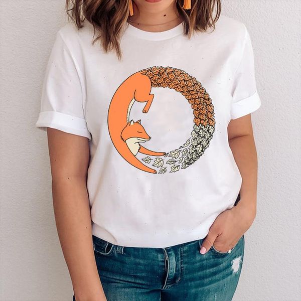 women graphic funny trend cute clothing printing fox cartoon animal clothes lady clothing tees print female tshirt t shirt, White
women graphic funny trend cute clothing printing fox cartoon animal clothes lady clothing tees print female tshirt t shirt, White