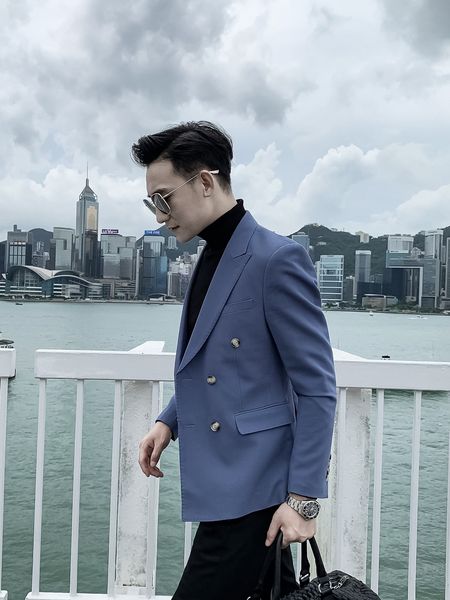 daio mens men british gentleman slim double breasted korean blazer solid color versatile temperament
daio mens men british gentleman slim double breasted korean blazer solid color versatile temperament