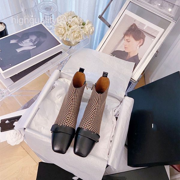 boots high end quality temperament versatile leather double spell french fashion women's short boots middle heel, Black
boots high end quality temperament versatile leather double spell french fashion women's short boots middle heel, Black