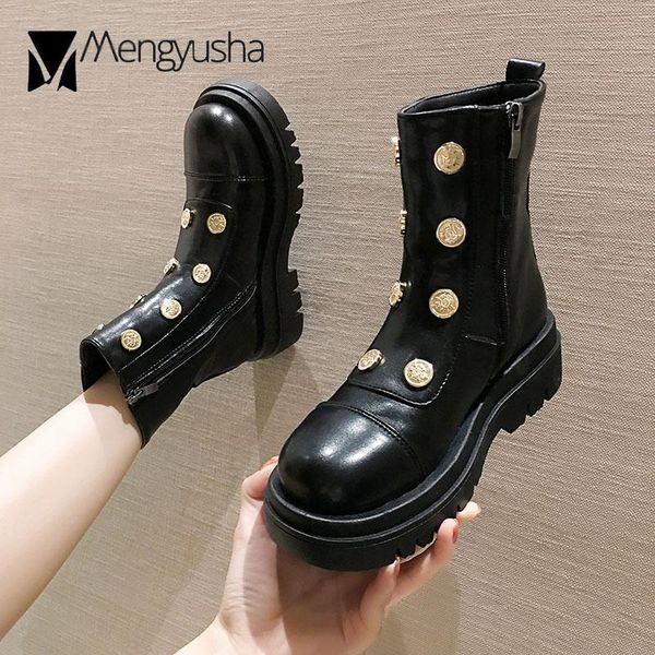 women riding boots metal medal zip booties female creepers pu leather shoes chunky high heels mid-calf botas platform boots 2020, Black
women riding boots metal medal zip booties female creepers pu leather shoes chunky high heels mid-calf botas platform boots 2020, Black