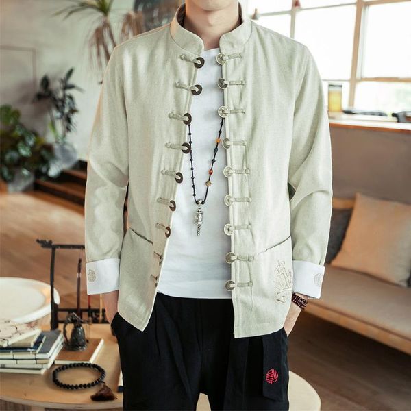 men's jackets spring jacket chinese wind plate buckle stand collar embroidered hanfu large size 5xl, Black;brown
men's jackets spring jacket chinese wind plate buckle stand collar embroidered hanfu large size 5xl, Black;brown