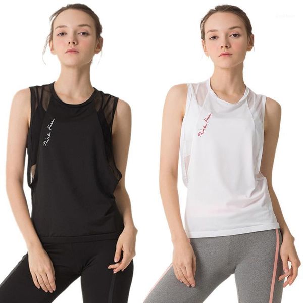 gym clothing women mesh loose yoga vest sleeveless fitness tank running, White;black
gym clothing women mesh loose yoga vest sleeveless fitness tank running, White;black