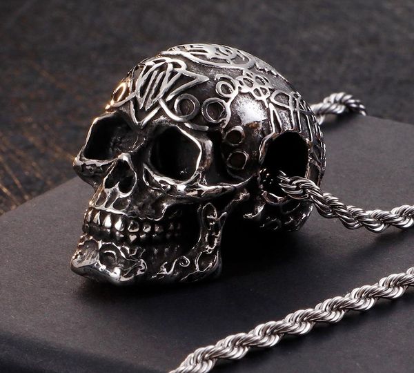gothic punk skull head pendant necklace for men women with 60cm long chain vintage stainless steel mens jewellery11, Silver
gothic punk skull head pendant necklace for men women with 60cm long chain vintage stainless steel mens jewellery11, Silver