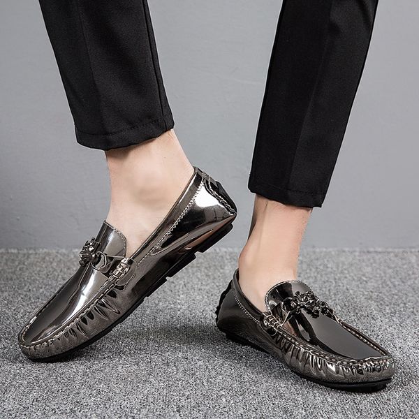 men dress shoes driving shoes patent leather fashion groom wedding luxury italian style oxford flat footwear big size:38- 47, Black 
men dress shoes driving shoes patent leather fashion groom wedding luxury italian style oxford flat footwear big size:38- 47, Black