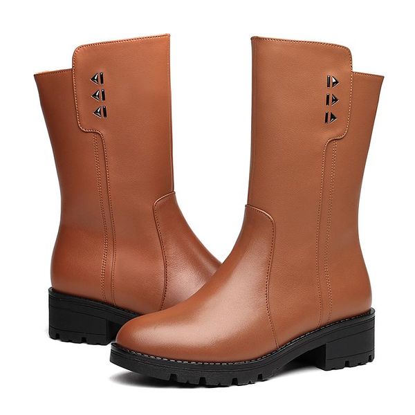 warm cotton boots winter new genuine rivet thick with the middle boots women's, Black
warm cotton boots winter new genuine rivet thick with the middle boots women's, Black