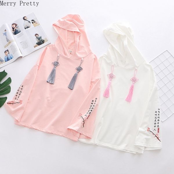 chinese letter embroidery hooded sweatshirts for women long sleeve cotton hoodies sweet style girl harakuju cute tracksuits 201203, Black
chinese letter embroidery hooded sweatshirts for women long sleeve cotton hoodies sweet style girl harakuju cute tracksuits 201203, Black