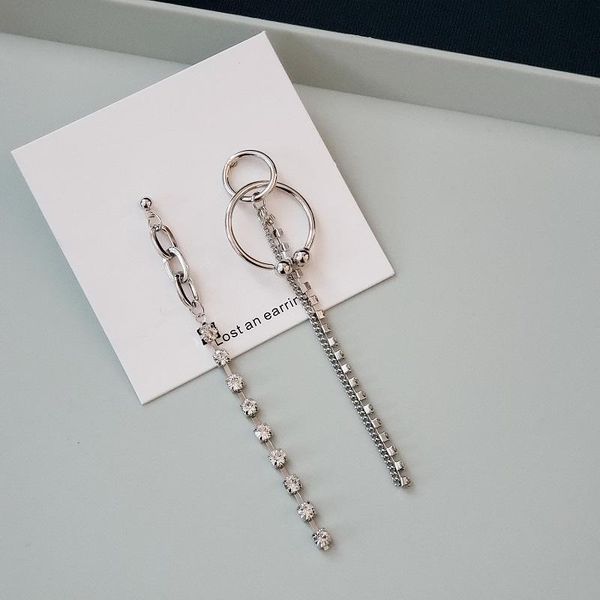 simple metal style asymmetric earrings for women steel color long chain tassel pendant fashion ear jewelry gifts, Silver
simple metal style asymmetric earrings for women steel color long chain tassel pendant fashion ear jewelry gifts, Silver