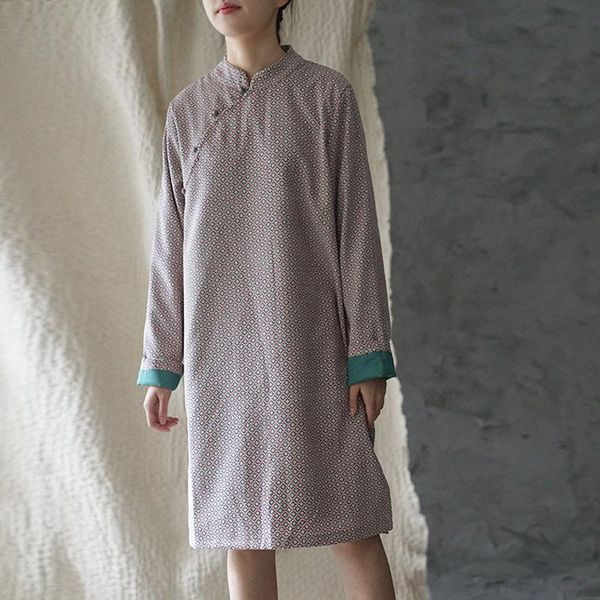 casual dresses johnature spring autumn fashion floral print stand plate buckle cheongsam dress 2021 leisure retro long sleeve women, Black;gray
casual dresses johnature spring autumn fashion floral print stand plate buckle cheongsam dress 2021 leisure retro long sleeve women, Black;gray