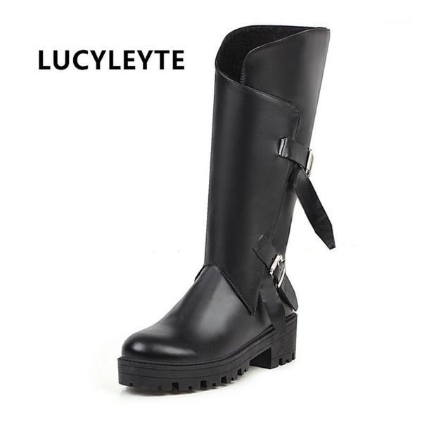 2020 new belt buckle short boots high tube large size european and american style high boots round head with the knight1, Black
2020 new belt buckle short boots high tube large size european and american style high boots round head with the knight1, Black