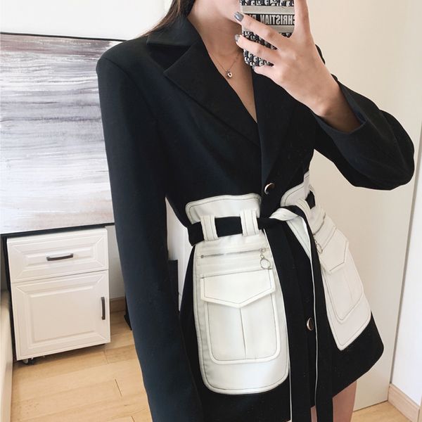 tvvovvin spring new fashion womens belt pu pockets suit collar black jacket womens patchwork safari style b889 201023, White;black
tvvovvin spring new fashion womens belt pu pockets suit collar black jacket womens patchwork safari style b889 201023, White;black