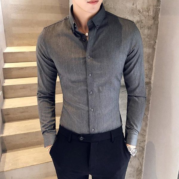 men's casual shirts british style shirt men autumn formal wear solid dress long sleeve all match slim fit social male 3xl, White;black
men's casual shirts british style shirt men autumn formal wear solid dress long sleeve all match slim fit social male 3xl, White;black