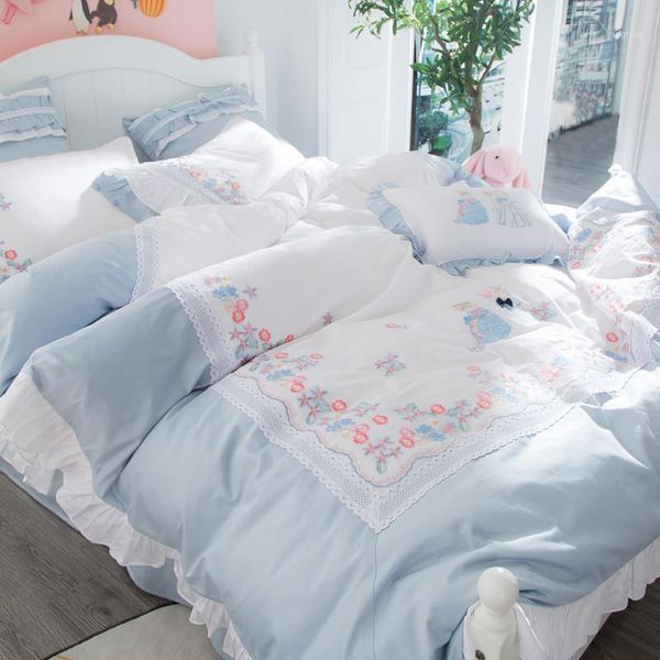 white blue princess bedding set king size egyptian cotton girls duvet cover set bed sheet bed cover pillowcase1
white blue princess bedding set king size egyptian cotton girls duvet cover set bed sheet bed cover pillowcase1