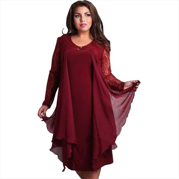 women dress 2020 mid calf see through new chiffon stitching lace long sleeved large size dresses vestidos blk1604, Black;gray
women dress 2020 mid calf see through new chiffon stitching lace long sleeved large size dresses vestidos blk1604, Black;gray