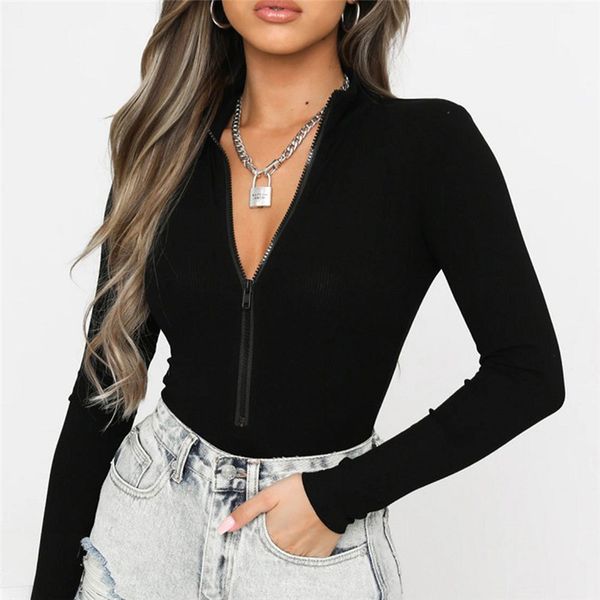 women lady slim romper bodysuits long sleeve front zip up pullover casual jumpsuits overall club costume size s l xl, Black;white
women lady slim romper bodysuits long sleeve front zip up pullover casual jumpsuits overall club costume size s l xl, Black;white