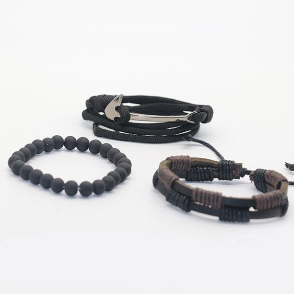 3pcs/set design multi-layer leather bracelets charm men anchor bracelet jewelry party gift male jlluty
3pcs/set design multi-layer leather bracelets charm men anchor bracelet jewelry party gift male jlluty