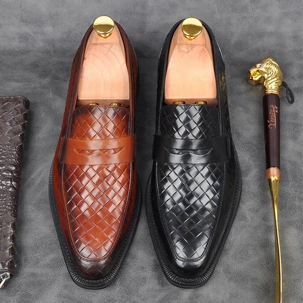 vintage men's leather shoes pedal business set of foot leather shoes handmade loafers, Black
vintage men's leather shoes pedal business set of foot leather shoes handmade loafers, Black