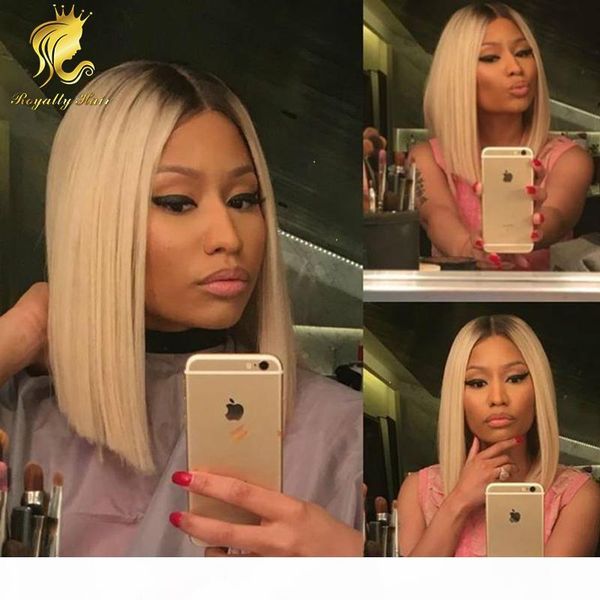 short bob #1b 613 blonde full lace human hair wigs 130% density brazilian virgin remy human hair ombre 2 tone color dark root, Black;brown
short bob #1b 613 blonde full lace human hair wigs 130% density brazilian virgin remy human hair ombre 2 tone color dark root, Black;brown
