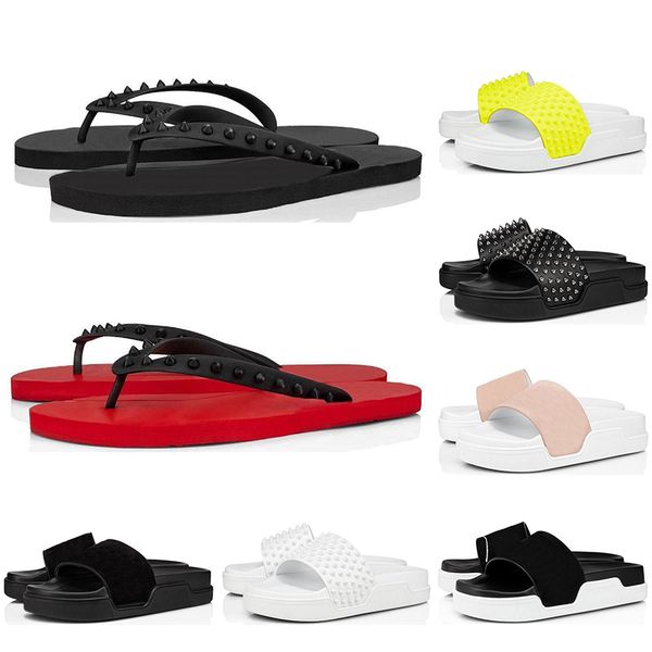 red bottom flip flops leather slipper slides sandals men women triple black white yellow pink spikes summer mens outdoor sandals
red bottom flip flops leather slipper slides sandals men women triple black white yellow pink spikes summer mens outdoor sandals