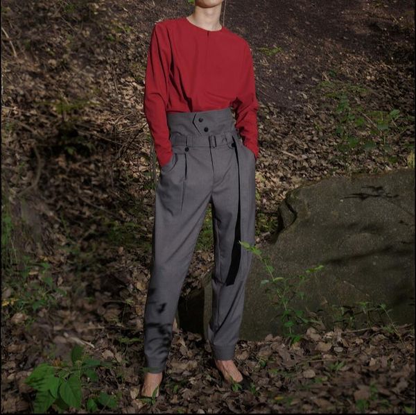 2021 New Original High-waisted Grey Designer Pants with Slits in Long Waist Small Feet of Metal Bucklemen. S-6xl!! A6JG, Black
2021 New Original High-waisted Grey Designer Pants with Slits in Long Waist Small Feet of Metal Bucklemen. S-6xl!! A6JG, Black