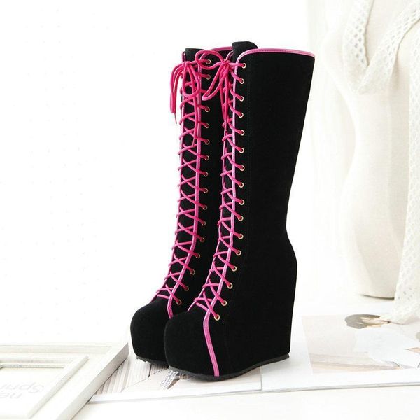 boots deat 2021 autumn and winter fashion solid color slope heel high black thick soled lace up knight women sg1881
boots deat 2021 autumn and winter fashion solid color slope heel high black thick soled lace up knight women sg1881