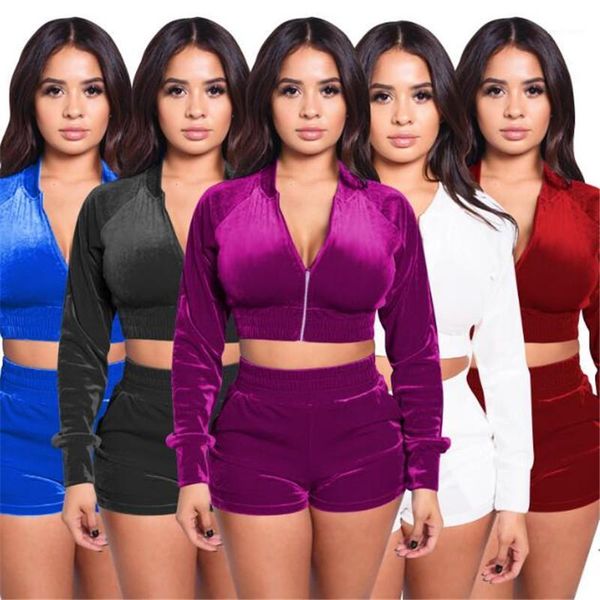 tracksuit women set 2 pieces long sleeve zipper crop elastic waist shorts lounge wear velvet tracksuit streetwear clothing1, Gray
tracksuit women set 2 pieces long sleeve zipper crop elastic waist shorts lounge wear velvet tracksuit streetwear clothing1, Gray