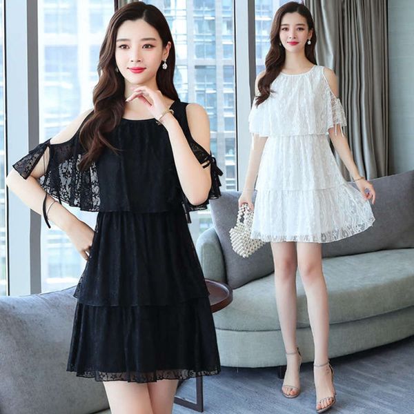 skirt off cake the women's shoulder 2019 summer fresh small black french minority very fairy lace dress, Black;gray
skirt off cake the women's shoulder 2019 summer fresh small black french minority very fairy lace dress, Black;gray
