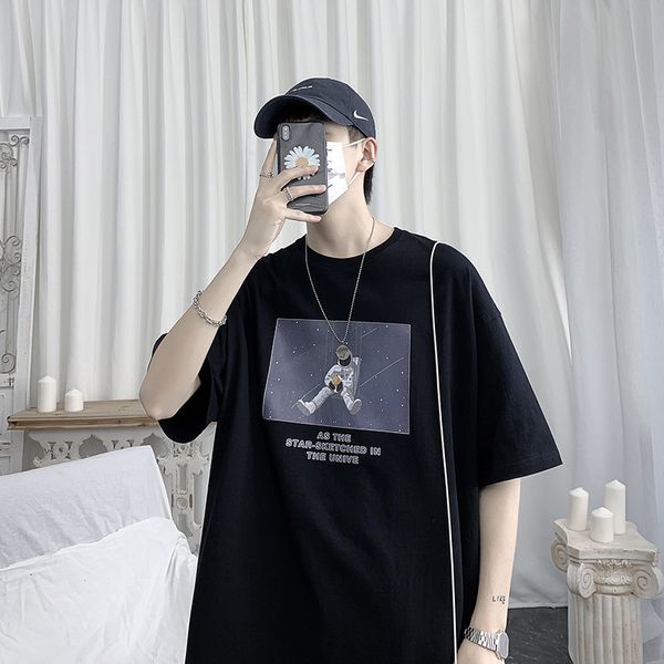 short t-shirt new summer 2020, korean relaxed fashion, men's half sleeve, White;black
short t-shirt new summer 2020, korean relaxed fashion, men's half sleeve, White;black