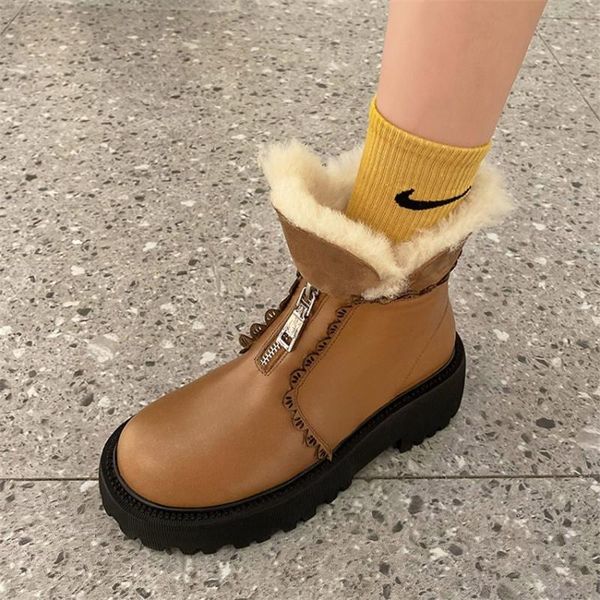 boots pxelena real wool fur snow women genuine leather front zip chunky high heels platform winter warm shoes lady, Black
boots pxelena real wool fur snow women genuine leather front zip chunky high heels platform winter warm shoes lady, Black