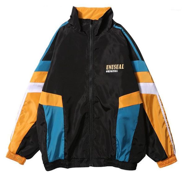 vintage color block patchwork printed track jackets men casual full zip up windbreaker coats hip hop male streetwea1, Black;brown
vintage color block patchwork printed track jackets men casual full zip up windbreaker coats hip hop male streetwea1, Black;brown