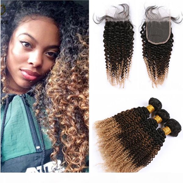 #1b 4 27 ombre peruvian virgin hair weaves with closure kinky curly human hair 3bundles and closure three tone dark root hair extensions, Black;brown
#1b 4 27 ombre peruvian virgin hair weaves with closure kinky curly human hair 3bundles and closure three tone dark root hair extensions, Black;brown